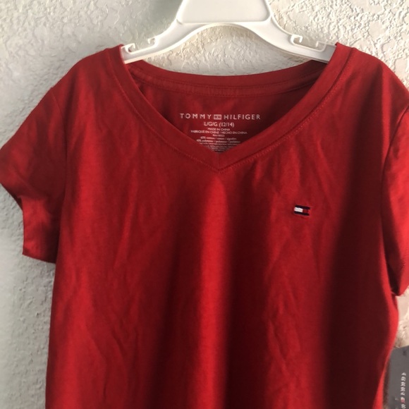 Tommy Hilfiger Big Girls V-Neck T-Shirt - Picture 3 of 5